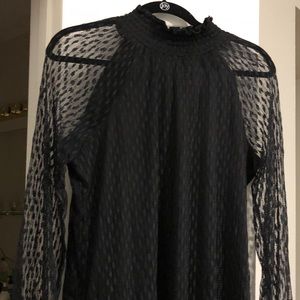 Mock Neck Black Dress